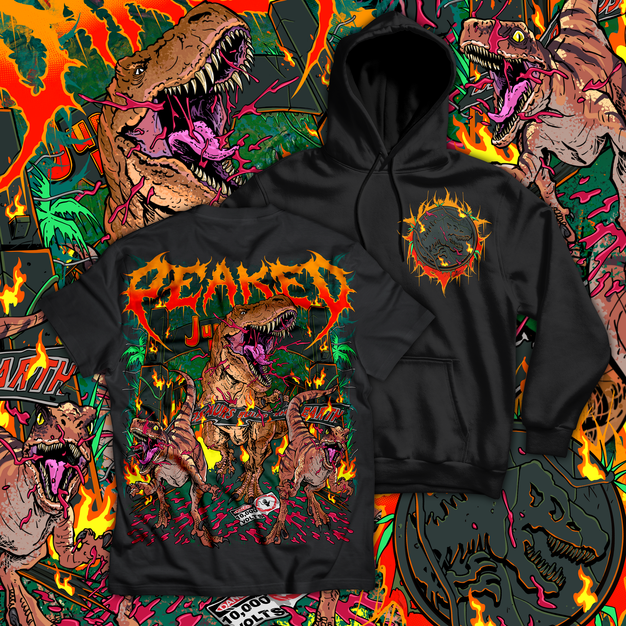 Dino Attack T Shirt / Hoodie